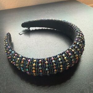 NOIR‎ Crystal Beaded Padded Headband Fashion Accessory Sparkle Glamorous